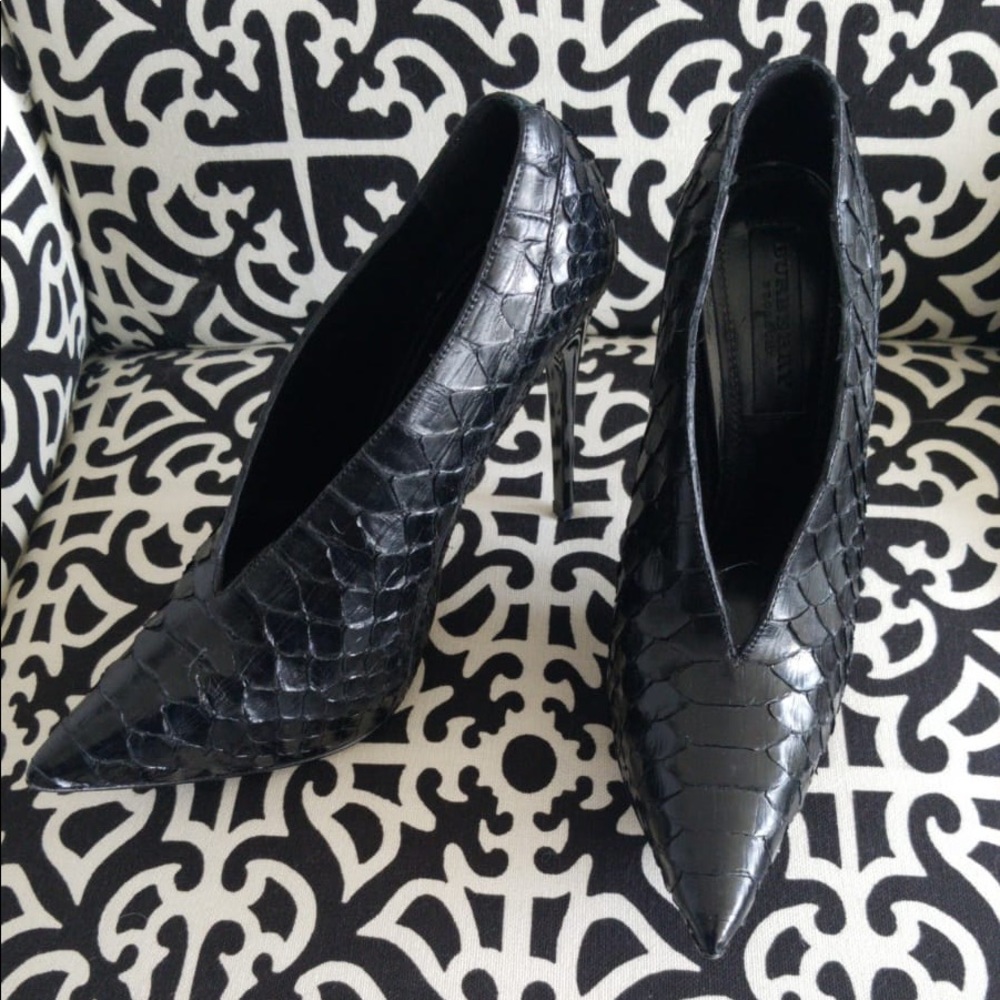 Burberry Prorsum Python Pointed-Toe Booties